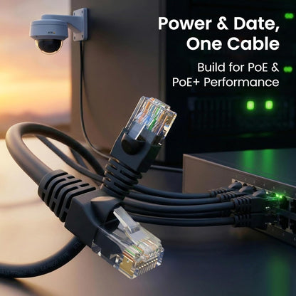 Cat 6 Ethernet Cable 5 Ft (24-Pack) - Cat6 Patch Cable, Cat 6 Patch Cable, Cat6 Cable, Cat 6 Cable, Cat6 Ethernet Cable, Network Cable, Internet Cable - Black 5 Feet